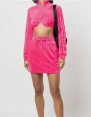 Adidas x Jeremy Scott Women’s Velour Zip Front Track Jacket NWT Solar Pink Small