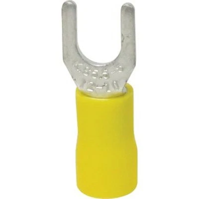 #10 Yellow Vinyl Insulated Fork/Spade Terminal Connectors 12-10 GAUGE