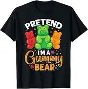 [X.Style] Pretend I'm A Gummy Bear Funny Candy Lovers Girls Kid ds1083 T-Shirt (3XL) Black