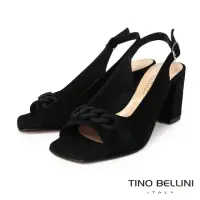 在飛比找momo購物網優惠-【TINO BELLINI 貝里尼】義大利進口麂皮魚口高跟涼