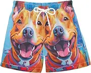 [RPLIFE] Boys' Swim Shorts & Trunks, Baby Boys Swim Trunks 2t, Painting Orange Pitbull Dog