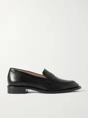 [Stuart Weitzman] Stuart Weitzman - Palmer Sleek Leather Loafers - Black - US7 US 7 Black
