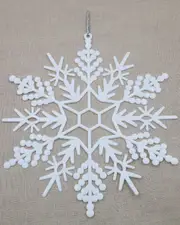 WHITE SNOWFLAKES 4 Pack 300mm Ornament