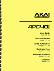 Akai APC40 MKII USB Audio Interface USER GUIDE and COMMUNICATIONS PROTOCOL