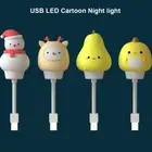 Cute Cartoon LED Lamp USB Plug Bedside Night Light Kids Gift Remote Control AU