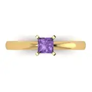 .5 ct Princess Cut Alexandrite Stone Wedding Bridal Promise Ring 14k Yellow Gold