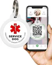 QR Code Pet Tag Service Dog ID - ESA - Emotional Support Service Dog Name Tag...