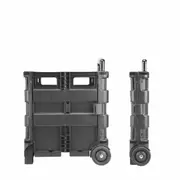 Foldable Shopping Basket Portable Folding with Wheels Grocery Cart Trolley Crate