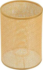 VICASKY Rattan Lamp Shade, Woven Table Lamp Shades Country Hotel Lamp Cover Vintage Rattan Lampshade Wicker Drum Bell Lamp Shade Woven Lampshade for Living Room Bedroom Hotel