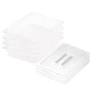 SOGA 65mm Clear Gastronorm GN Pan 1/2 Food Tray Storage Bundle of 4 with Lid