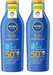 2x NIVEA SUN Kids Moisturising Sun Lotion SPF50+ Suncream 200ml FREE P&P