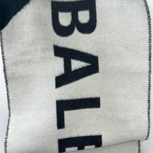 【balenciaga】黑標黑白印花圖案logo羊毛圍巾