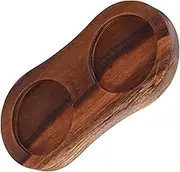 CIYODO Wooden Holder Pepper Salt Rest Slot Grinder Base Condiment Bottle Stand Nonslip Rest Kitchen Rack