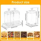 2 Pcs Clear Candy Jar Long Lasting Cookie Jar with Lid and Tray Practical haTRb