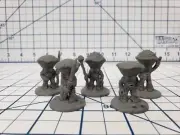 Set of 5 - Mushroomfolk - DND - Pathfinder - RPG - Dungeon & Dragons - Miniature