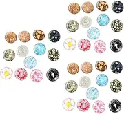 COHEALI 3sets Jewelry Buttons Glass Snap Charms Mixed Patterns for DIY Necklaces 30pcs*3
