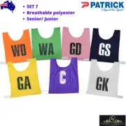 Netball Bibs Set 7 Assorted Colors Breathable Polyester Senior Junior Team Sport