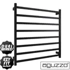 Heated Towel Rail - Square Bars W900mm Dual Wired Stainless Steel - Matte Black