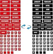 57PCS Numbers & Months Magnets, Double-Sided Magnetic Days of Week, Month Dry Erase Calendar Date Magnets for Whiteboard Refrigerator