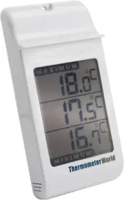 Large Digital Max Min Thermometer Grey Indoor Outdoor Garden Greenhouse Wall
