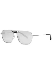 Balenciaga Aviator-style Sunglasses - Silver ONE SIZE