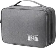 Beleeb Electronics Travel Organiser Case for USB, Power Bank, iPad, Laptop, Earbuds, Memory Card, Power Cord and Other Small Essential Accessries, Oxford Fabric
