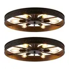 18.8" Ceiling Light Fixture, 6 Light Flush Mount Ceiling Light, Black Lightin...