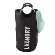 Brown Collapsible Canvas Laundry Basket
