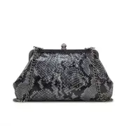 Patricia Nash Frame Bag Clutch Crossbody Purse in Smoke Ealing Leather New