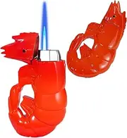 Torch Lighter, Unique Creative Prawns Design Butane Lighter, Windproof Adjustable Flame, Refillable Butane Cool Lighter for Gifts,Men,Lady (Gas Not Included)