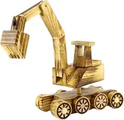 Generic Wooden Excavator Construction Truck Toy Portable Fine Motor Skills Developmental