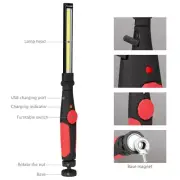 USB Rechargeable Slim Working Light LED Torch COB Magnetic Repair Work Lamp