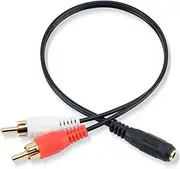 EZYUMM 3.5mm Female to 2 RCA Splitter Male Stereo Audio Y Cable