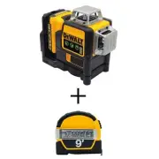 12V MAX 100 ft. Green 3-Beam 360 Degree Laser Level Kit and 9 ft. Tape Measure