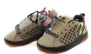 Boys Kids Youth Heelys Grid 7271 Tan Brown Gum Skate Roller Sneakers Shoes