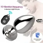 Remote Control Metal Vibrating Anal Butt Plug Prostate Massager Wireless Sex Toy