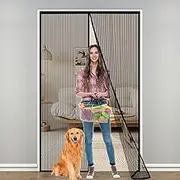 Magnetic Screen Door with Durable Mesh,Screen for Doorway Magnetic Screen Door for Sliding Door Screen Magnetic Closure Keeps Bugs Out, Easy Installation,Fits Door Size up to 35.4″ x 82.7″ / 90x210cm