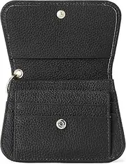 [Generic] Mini Purses for Women, Leather Small Women's Wallets, RFID Blocking Ladies Purse with Multi Card Slots and Zipper Coin Compartment (Black, One Size)