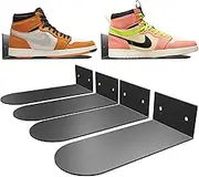 Floating Shoe Display Shelf 6 Packs Shoe Sneaker Display Shelf Wall Mounted Metal Round Edge Sneaker Rack Organizer Holder Sneaker Wall Hanger Sneaker Shelves Wall Mounted to Display Collectible Shoe