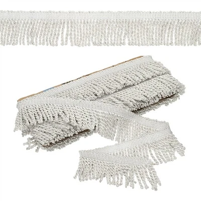 White Fringe Trim, 5 Yards x 65mm Curtain Fringe Trim Tassel Fabric Sofa