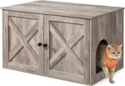 Cat Litter Box Enclosure with Removable Divider - Indoor Cat House and End Table