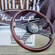 18" Wood Steering Wheel Black 4 Spoke Freightliner, Kenworth, Peterbilt, Volvo