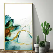 Abstract Green Gold Canvas Wall Art