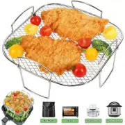 Stainless Steel Square Air Fryer Rack Air Fryer Grill Rack Air Fryer Accessories