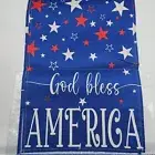 Stars Red White Blue Table Runner, 90"x13", Fourth of July God Bless America