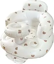 Inflatable Baby Chair, Blow Up Baby Inflatable Seat for Babies, Built in Air Pump Infant Back Support Sofa with Tray for Sitting Up, Shower (Bear Pattern, 20x21x15)‌