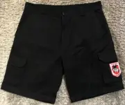 G136 New St George Dragons NRL Black UPF Work Shorts Australia Mens 92R / 36”