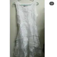 在飛比找蝦皮購物優惠-【全新】白色薄紗洋裝 $250
