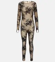 [Wolford] Wolford x N21 Pattie lace-paneled jumpsuit AU 12 multicoloured