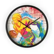 Football Wall Clock - Sports Decor for Game Day, Unique Gift for Athletes,